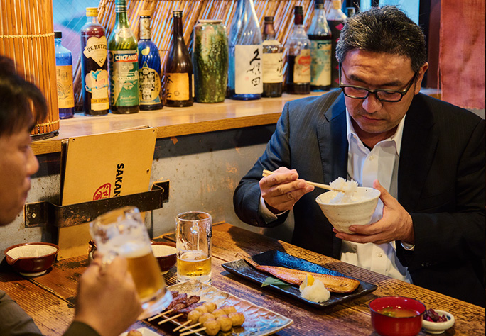 男性二人で食事